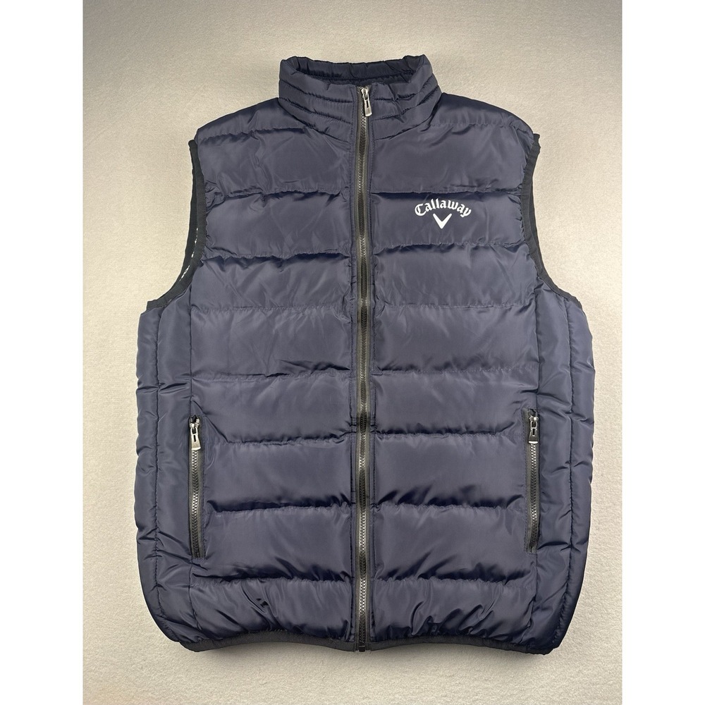 Men's Callaway Puffer Vest Navy Blue XL Golf Clothes Jacket Full Zip